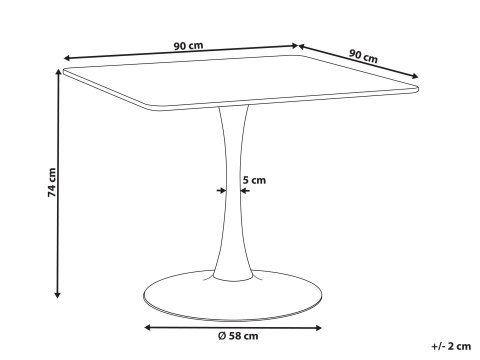 Stół do jadalni BOCA Jesion jasny 90 cm 90 cm