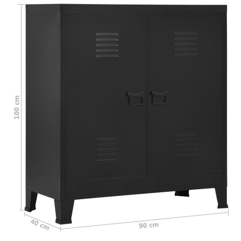  Szafka na dokumenty, industrialna, czarna, 90x40x100 cm, stal Lumarko!