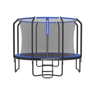 Trampolina 366 cm okrągła trampolina ogrodowa z siatką zabezpieczającą i wyściełaną ramą drabiny dla dzieci i dorosłych Wewnętrz