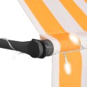  Ręcznie zwijana markiza z LED, 150 cm, biało-pomarańczowa Lumarko!