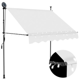  Ręcznie zwijana markiza z LED, 200 cm, kremowa Lumarko!