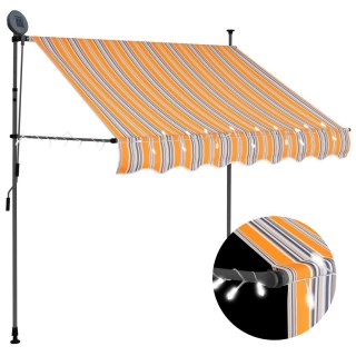  Ręcznie zwijana markiza z LED, 200 cm, żółto-niebieska Lumarko!