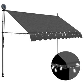  Ręcznie zwijana markiza z LED, 250 cm, antracytowa Lumarko!