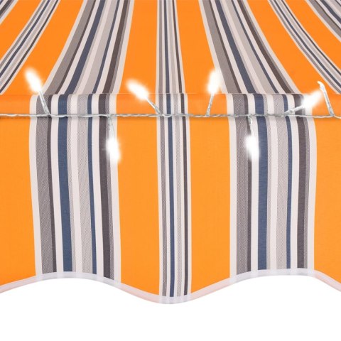  Ręcznie zwijana markiza z LED, 250 cm, żółto-niebieska Lumarko!