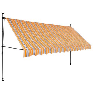 Ręcznie zwijana markiza z LED, 400 cm, żółto-niebieska Lumarko!