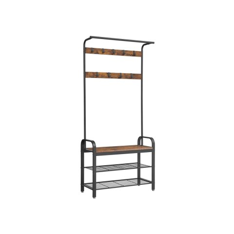 Wieszak Na Ubrania, Wieszak Na Ubrania Z Ławką Do Przechowywania Butów, Projekt 4 W 1, Z 9 Zdejmowanymi Haczykami, Drążek Na Ubr