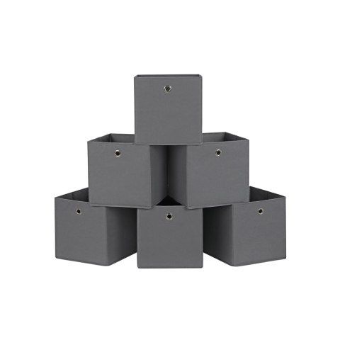 Zestaw 6 składanych pudełek do przechowywania Składane pudełko z otworem na palec 30 x 30 x 30 cm beżowy RFB02M-3