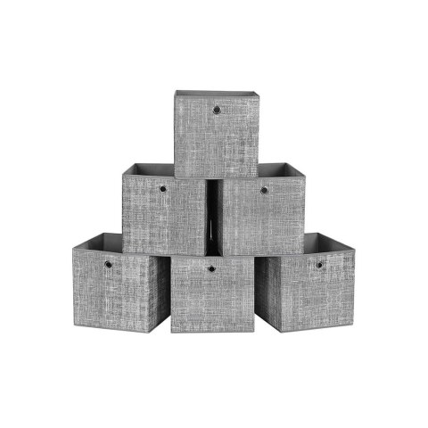 Zestaw 6 składanych pudełek do przechowywania Składane pudełko z otworem na palec 30 x 30 x 30 cm beżowy RFB02M-3