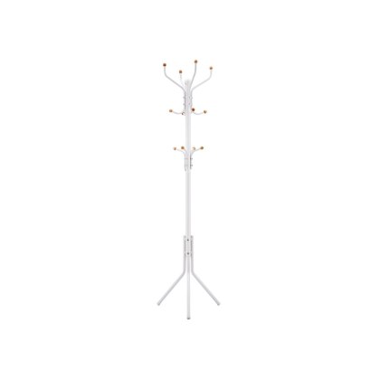 Solidny metalowy wieszak na ubrania o długości 182 cm, Biały