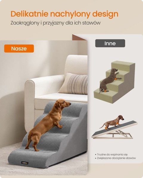 Schody dla psa 4 stopnie taubengrau