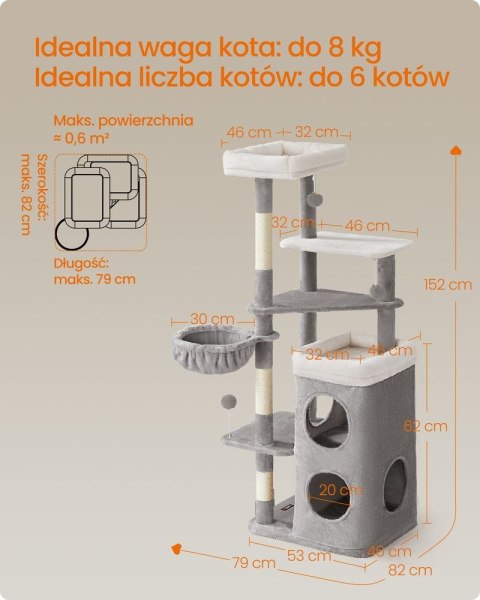 Drapak dla kota 152 cm gołębi