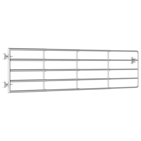  Brama do zagrody, 5 prętów, stal, (115-300) x 90 cm, srebrna Lumarko!