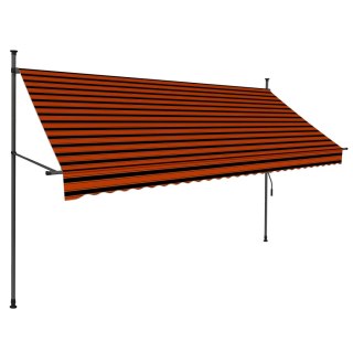  Ręcznie zwijana markiza z LED, 300 cm, pomarańczowo-brązowa Lumarko!
