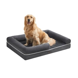 Orthopädisches hundebett mit abnehmbarem bezug, Ciemny szary, 106x80x25 cm