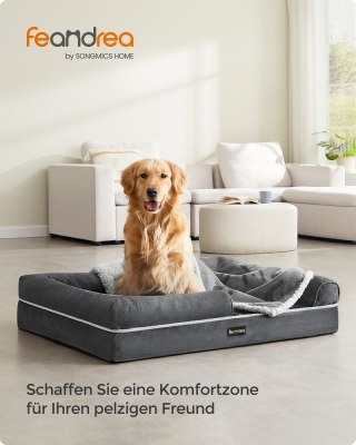 Orthopädisches hundebett mit abnehmbarem bezug, Ciemny szary, 106x80x25 cm