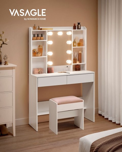 Toaletka z 9 lampkami LED i lustrem