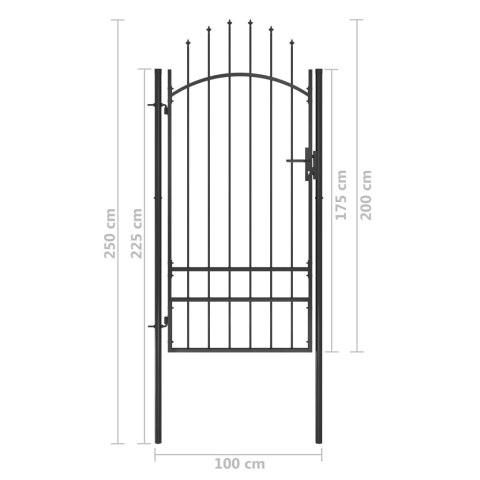  Furtka ogrodzeniowa, stalowa, 1 x 2,5 m, czarna Lumarko!