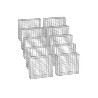 Gabion, kosz kamienny, ogrodzenie z drutu, z siatką o gęstych oczkach 5 x 10 cm, wykonany ze stali nierdzewnej ocynkowanej, 100