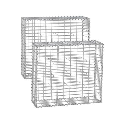Gabion, kosz kamienny, ogrodzenie z drutu, z siatką o gęstych oczkach 5 x 10 cm, wykonany ze stali nierdzewnej ocynkowanej, 100 
