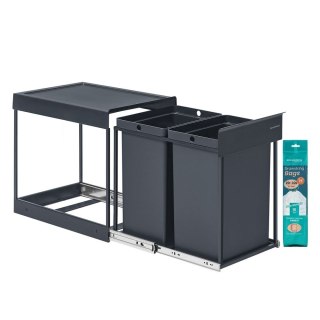 Kosz podblatowy 2 x 20 l czarny
