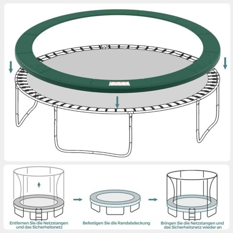 Osłona krawędzi trampoliny z odpornymi na rozdarcia akcesoriami do trampoliny, Zielony