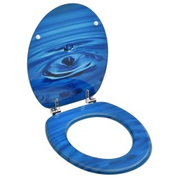 Lumarko Deska klozetowa, MDF, niebieski motyw z kroplą wody