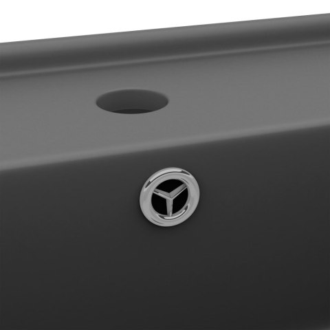  Kwadratowa umywalka z przelewem, matowa ciemnoszara, 41x41 cm Lumarko!