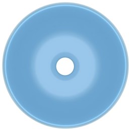Lumarko Luksusowa, okrągła umywalka, matowy błękit, 40x15 cm, ceramika