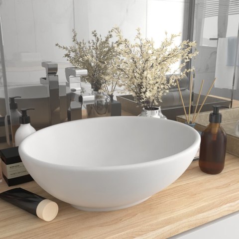  Luksusowa, owalna umywalka, matowa biel, 40x33 cm, ceramiczna Lumarko!