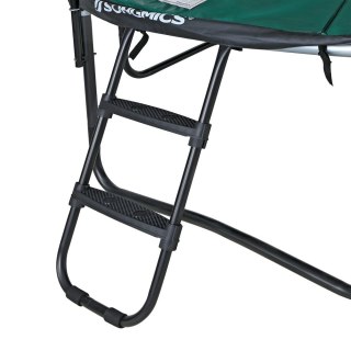 Drabinka do trampoliny, drabinka antypoślizgowa do trampolin, wysokość 76 cm, z metalowym stelażem, z szerokimi stopniami, czarn