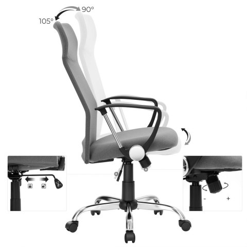 Krzesło biurowe , ergonomiczne krzesło biurowe, krzesło obrotowe, wyściełane siedzisko, pokrycie z tkaniny, regulacja wysokości