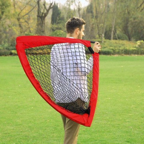 Bramka do piłki nożnej dla dzieci ze wspornikami wykonanymi z prętów z włókna szklanego, Czerwony