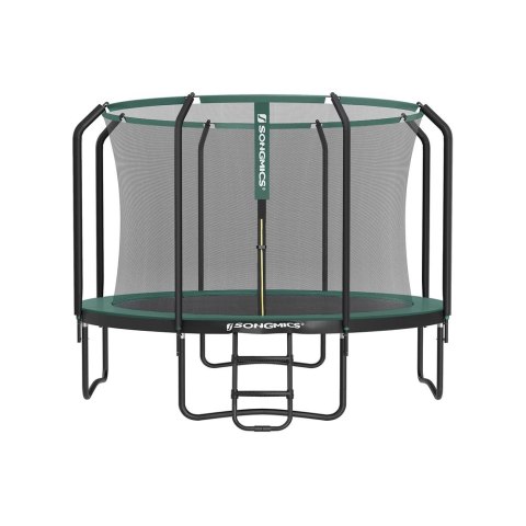 Trampolina 366 cm okrągła trampolina ogrodowa z siatką zabezpieczającą i wyściełaną ramą drabiny dla dzieci i dorosłych Wewnętrz