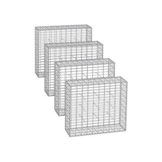 Gabion, kosz kamienny, ogrodzenie z drutu, z siatką o gęstych oczkach 5 x 10 cm, wykonany ze stali nierdzewnej ocynkowanej, 100
