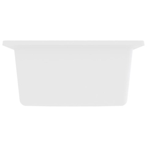  Zlew kuchenny z otworem przelewowym, biały, granitowy Lumarko!