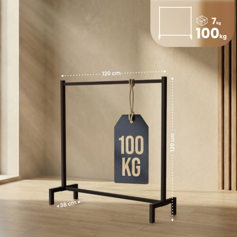 Wieszak na ubrania Melva 120x38x120 cm czarny metalowy