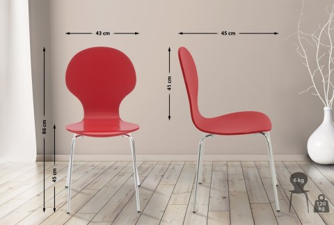 Krzesło biurowe Diego czerwone, ergonomiczne, metalowe