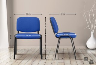 Krzesło konferencyjne Ken z tkaniny niebieskie