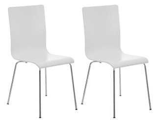 Krzesło konferencyjne Pepe białe 2 sztuki z ergonomicznie ukształtowanym siedziskiem