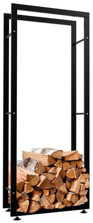 Stojak na drewno Keri V2 czarny 25x60x150 cm