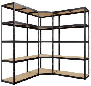 System regałowe 3-elementowe czarne z MDF