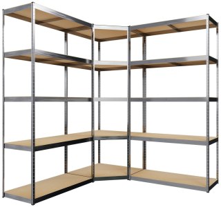 System regałowe 3-elementowe z MDF w kolorze srebrnym