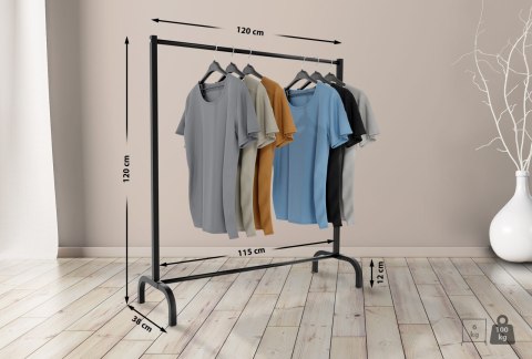 Wieszak na ubrania Lara 120x38x120 cm czarny