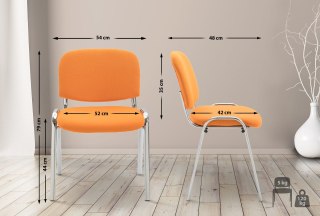 Krzesło konferencyjne Ken z tkaniny w kolorze pomarańczowym