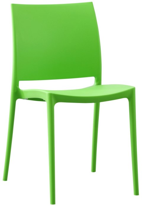 Krzesło ogrodowe Meton zielone z tworzywa, ergonomiczne, stakowalne