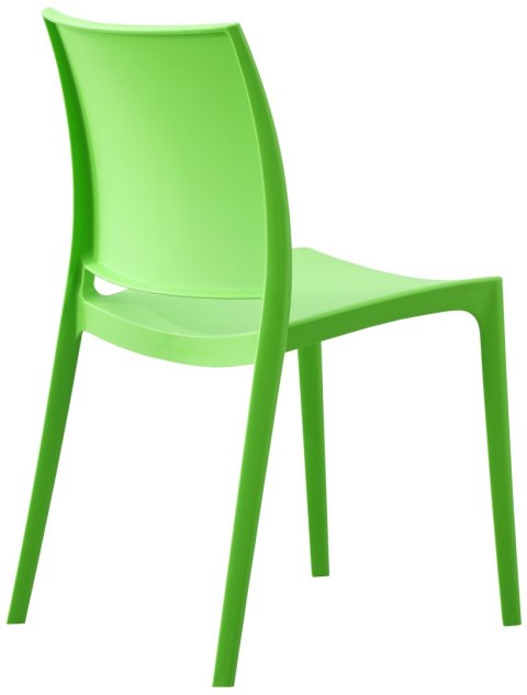 Krzesło ogrodowe Meton zielone z tworzywa, ergonomiczne, stakowalne