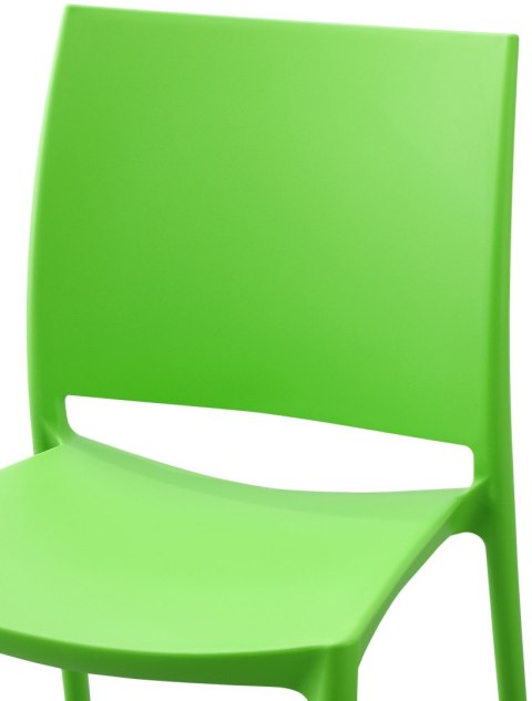 Krzesło ogrodowe Meton zielone z tworzywa, ergonomiczne, stakowalne
