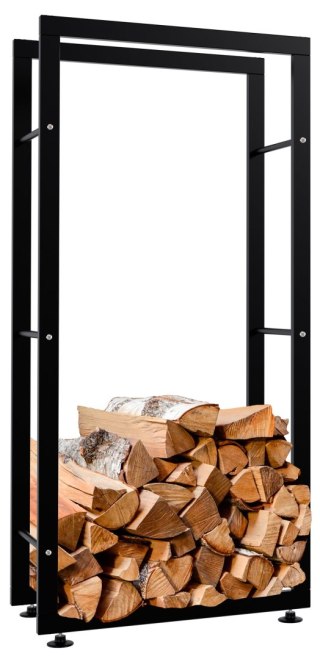 Stojak na drewno Keri V2 czarny 25x60x125 cm