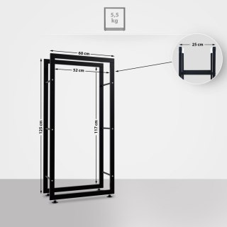 Stojak na drewno Keri V2 czarny 25x60x125 cm