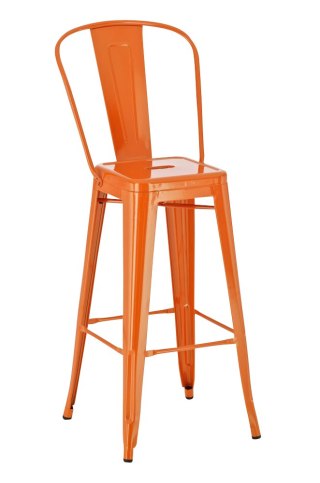 Hoker barowy Aiden orange z metalowym stelażem i wysokim oparciem